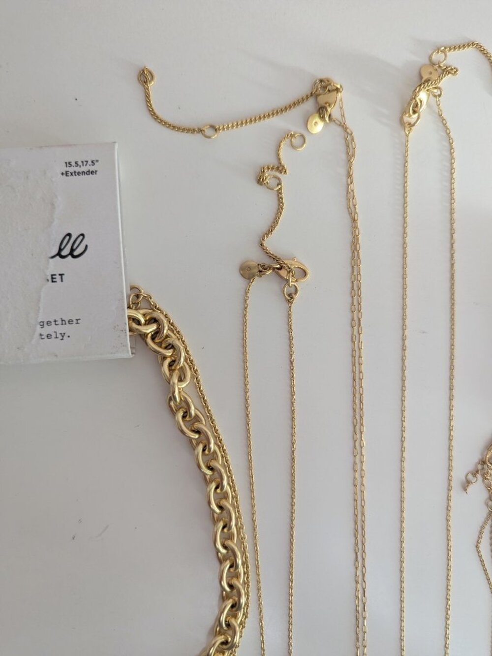 Madewell & Anthropologie Curated Gold Jewelry Bundle Layered Chains Rings - Picture 10 of 13